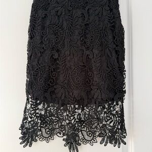 bebe Black Lace Pencil Skirt